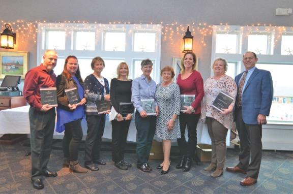 Rentals Award winners shown are (l-r) Gold: Chris Roark, Alyssa Bishop, Donna DiLuzio, Kim Rebman and Pam Notarangelo; company owner Bette Gallo; Platinum: Maureen Kyritsis and Margaret Iorii; and company broker and Vice President Andrew Ratner.